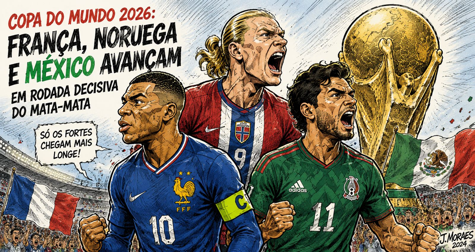Brasil enfrenta Noruega nas oitavas da Copa